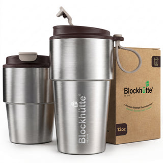 Isolierter Edelstahl Thermobecher für Kaffee und Tee – Braun, 350ml
