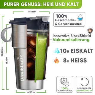 Edelstahl Isolier-Thermobecher mit Namensgravur für Kaffee & Tee – Dunkelblau, 350ml, Ansicht 5