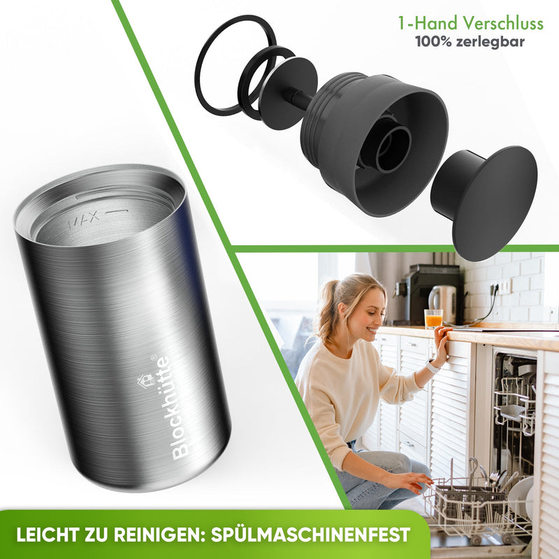 Individual Gravur für den Edelstahl Thermobecher | 354ml | Schwarz