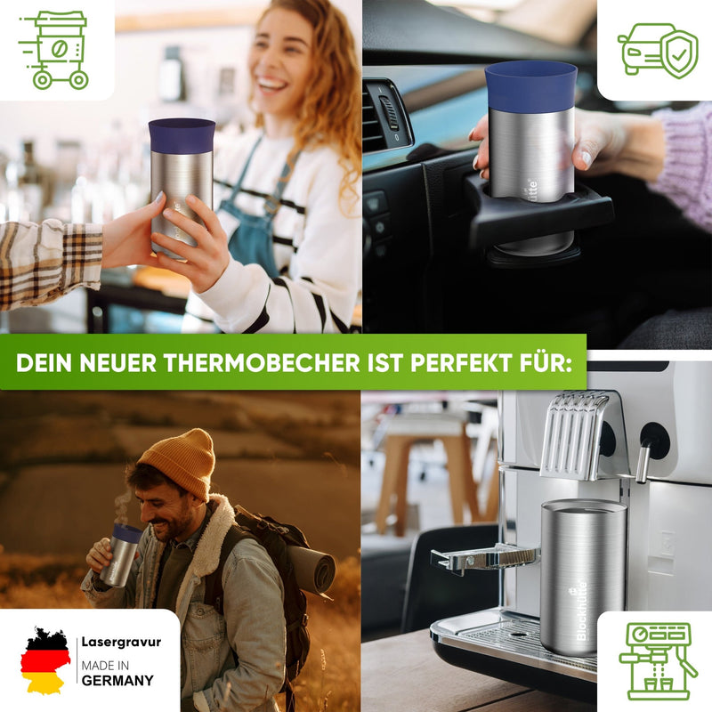 Individual Gravur für den Edelstahl Thermobecher | 354ml | Schwarz