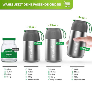 Edelstahl Thermo Lunchbox mit Anti - Vakuum Stöpsel | 530ml |