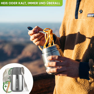 Edelstahl Thermobehälter für Essen - Blockhütte - BH0022-SCHWARZ