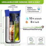 Individual Gravur für den Edelstahl Thermobecher | Blockhütte | Größe: 354ml | Farbe: Schwarz