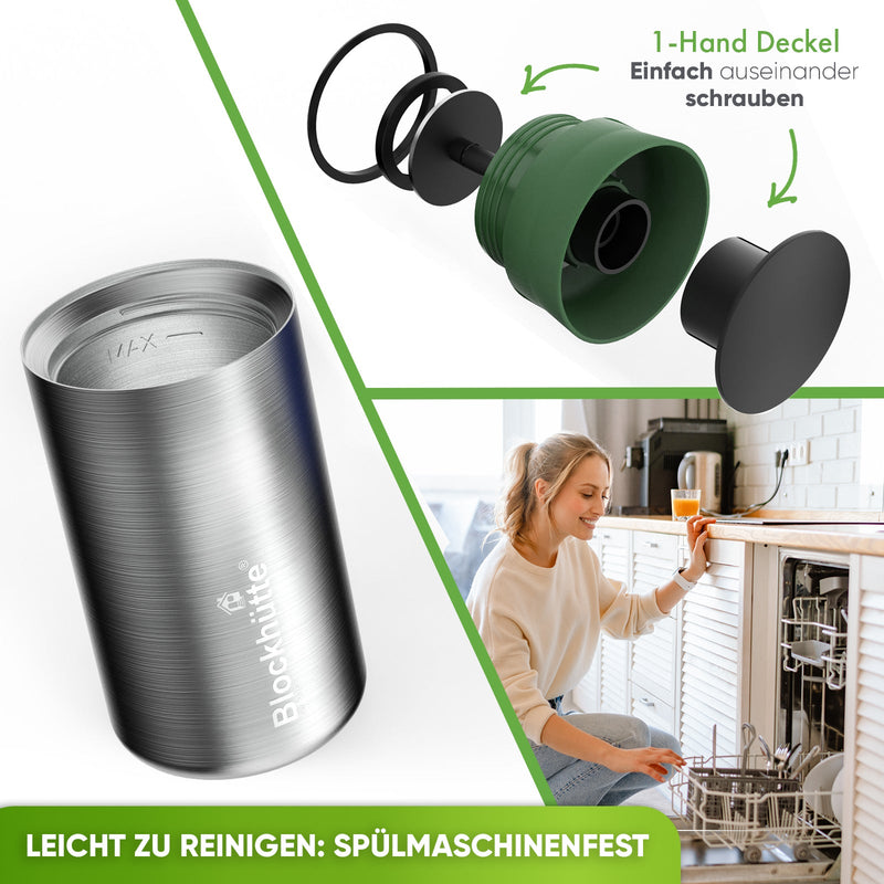 Premium Edelstahl Thermobecher für Kaffee und Tee - Blockhütte - BH0030
