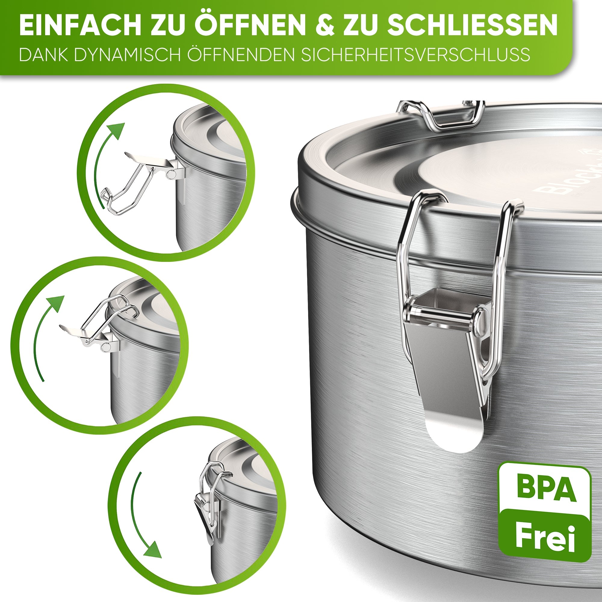 Runde Premium Edelstahl Brotdose - Blockhütte - BH0029