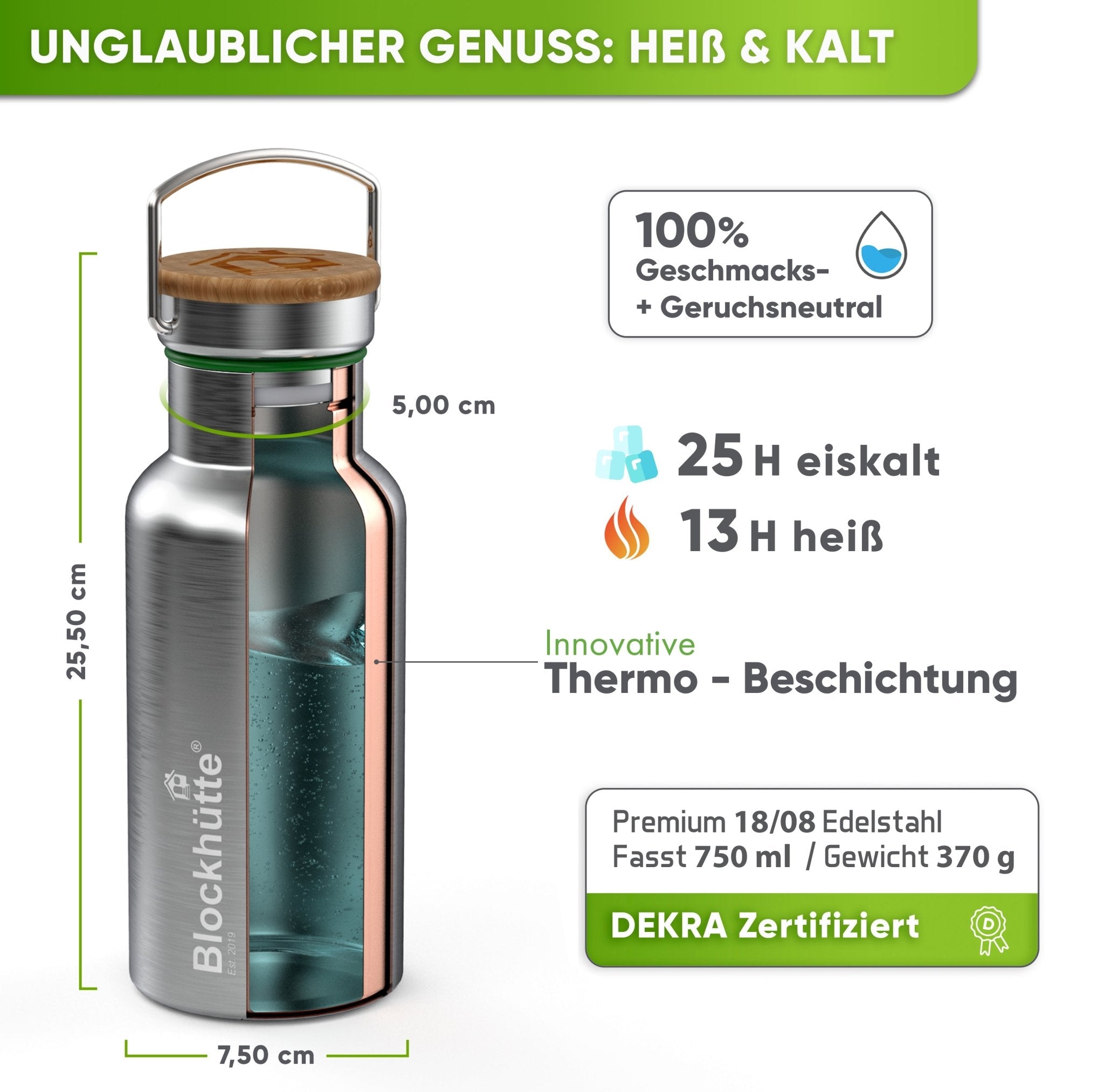 Abenteuer Bundle - Edelstahl Brotdose + Edelstahl Trinkflasche | Edelstahl Trinkflasche: 500ml | Edelstahl Brotdose: 1400ml