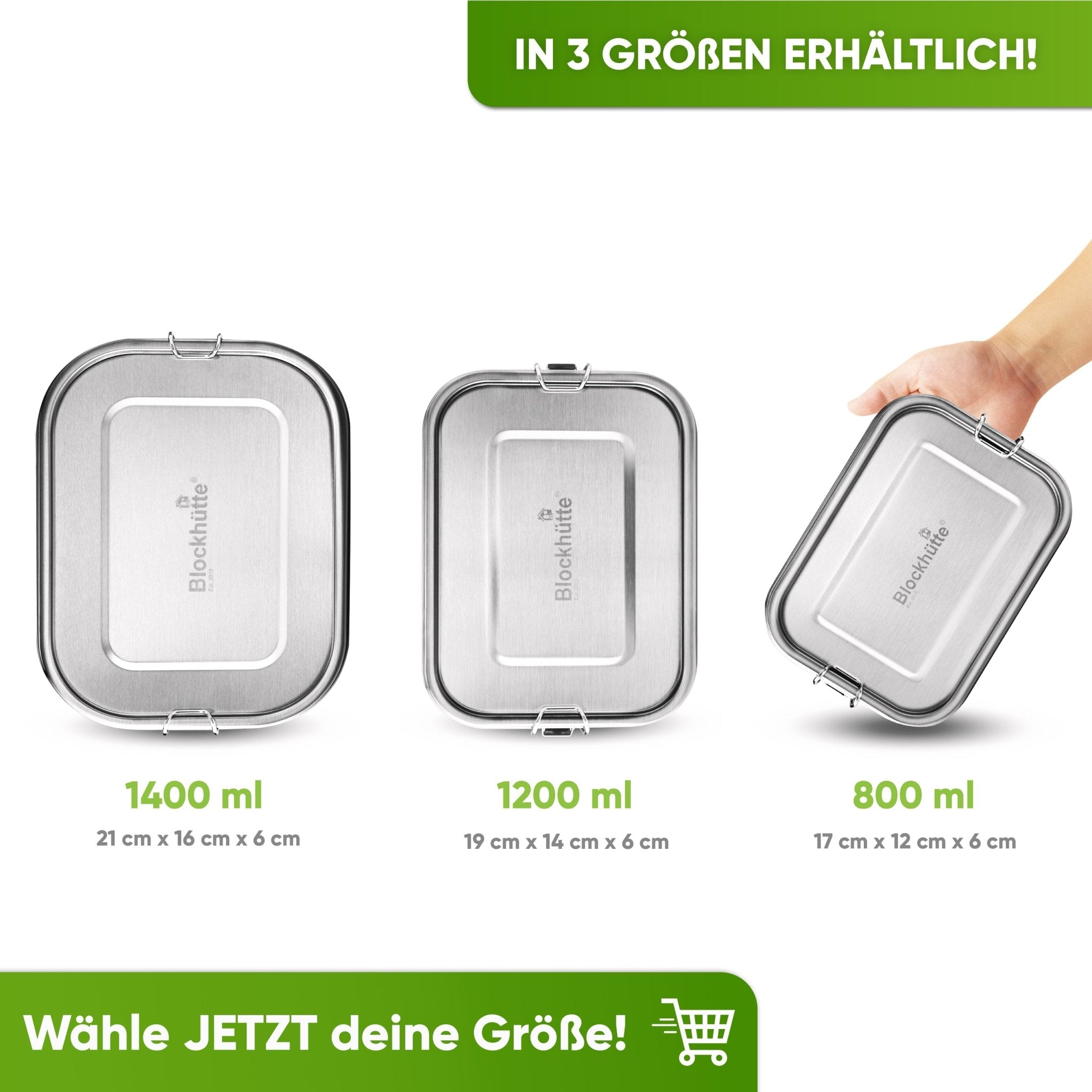 Abenteuer Bundle - Edelstahl Brotdose + Edelstahl Trinkflasche | Edelstahl Trinkflasche: 500ml | Edelstahl Brotdose: 1400ml